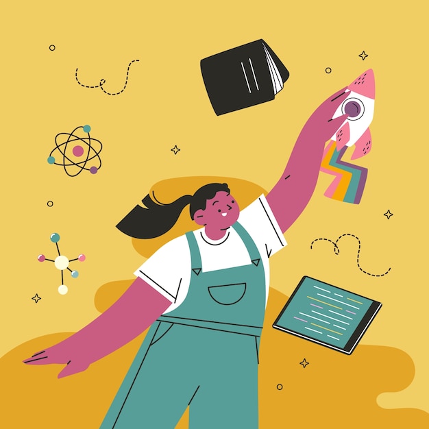 Free Vector flat illustration for international day of women and girls in science