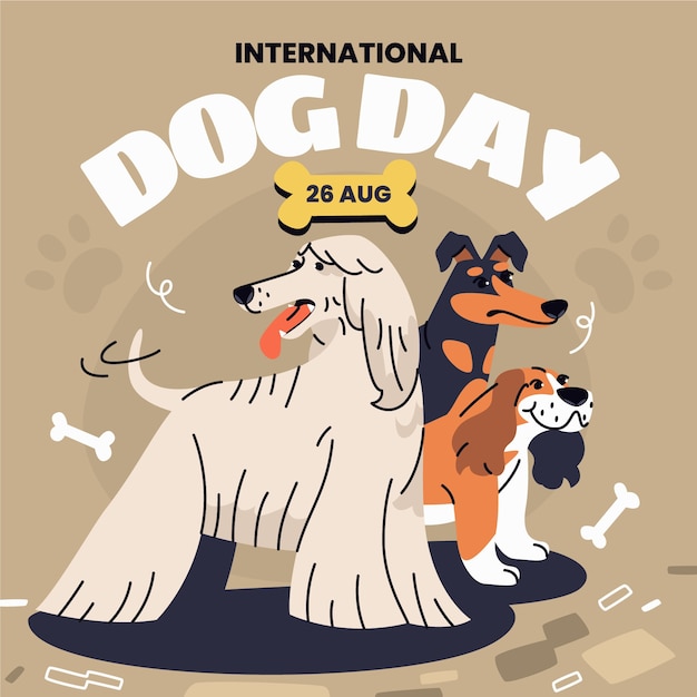 Free Vector flat illustration for international dog day celebration