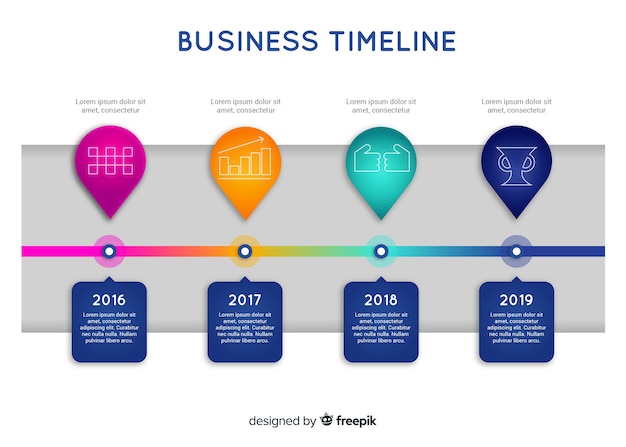 Free Vector flat infographics of time line