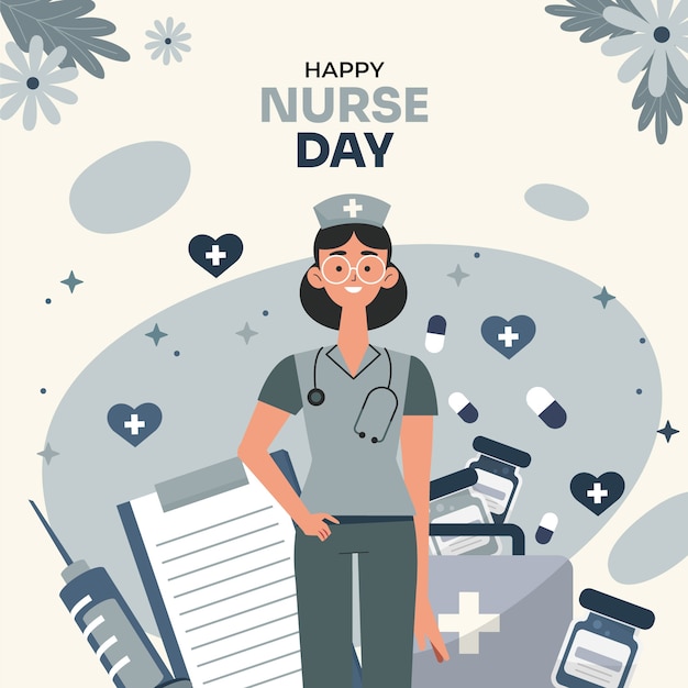 Free Vector flat international nurses day illustration