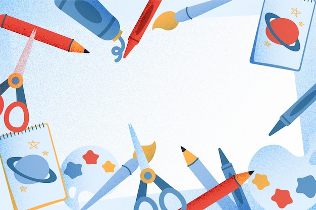 Free Vector flat lay arts and crafts background