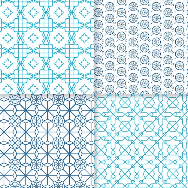 Free Vector flat linear arabic pattern collection