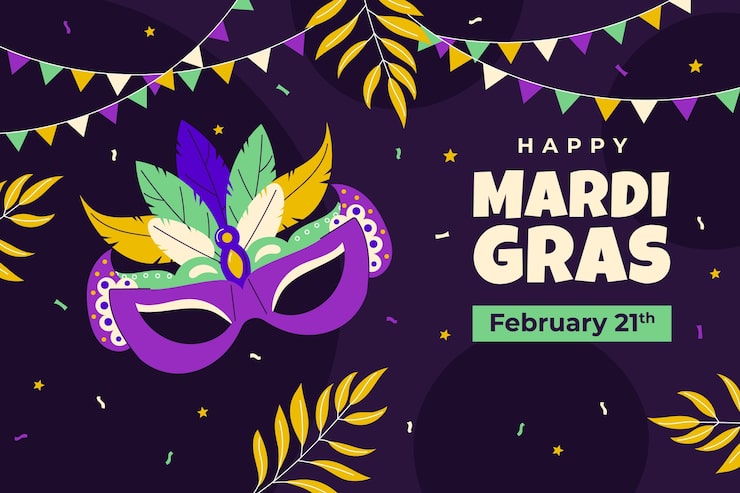 Free Vector flat mardi gras festival background