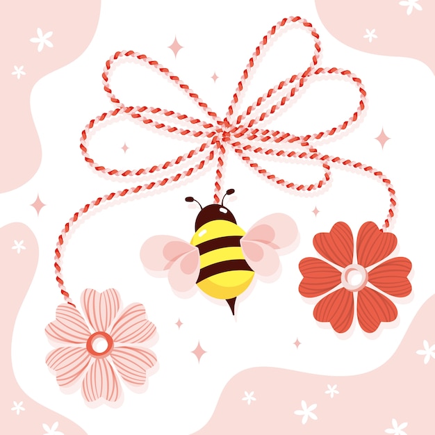 Free Vector flat martisor illustration