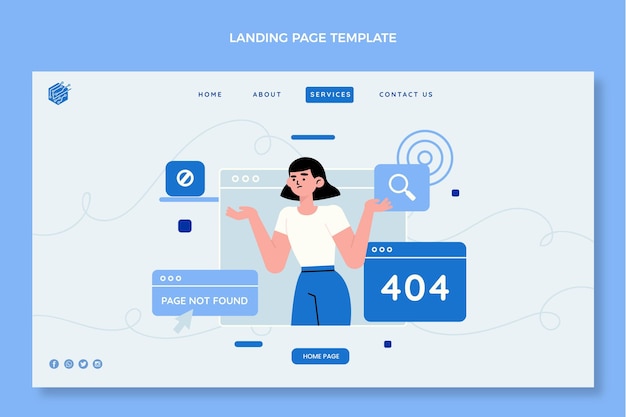 Free Vector flat minimal technology landing page