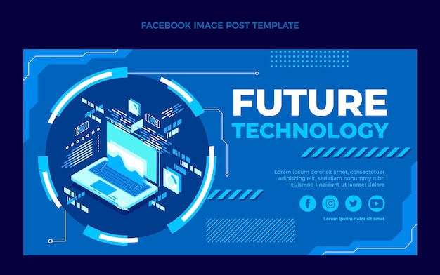 Free Vector flat minimal technology social media post template