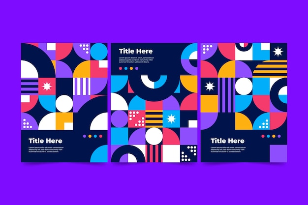 Free Vector flat mosaic covers collection