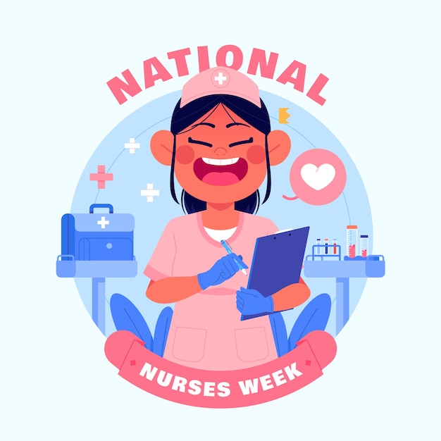 Free Vector flat national nurses week illustration