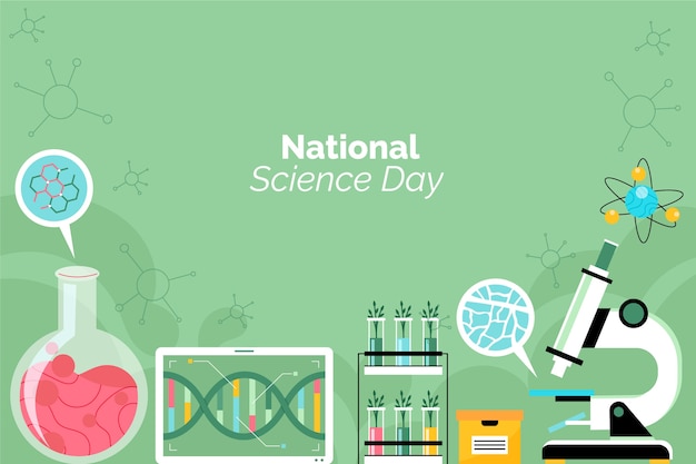 Free Vector flat national science day background
