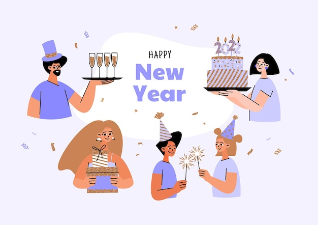 Free Vector flat new year background