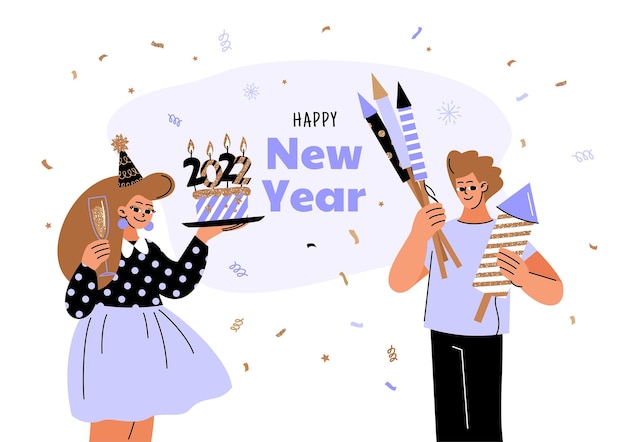 Free Vector flat new year illustration