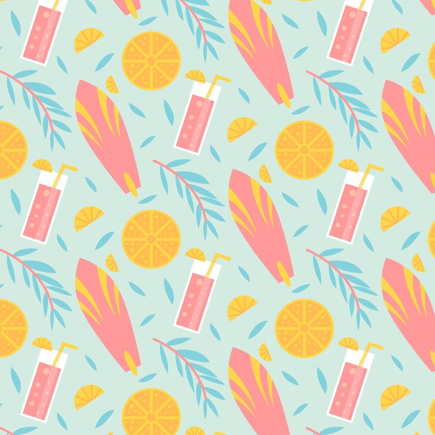 Free Vector flat pastel pattern design for summer season