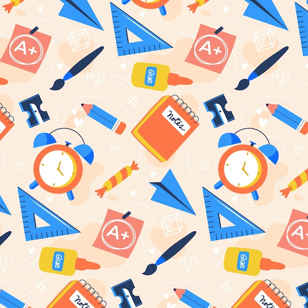 Free Vector flat pattern design for back to school event