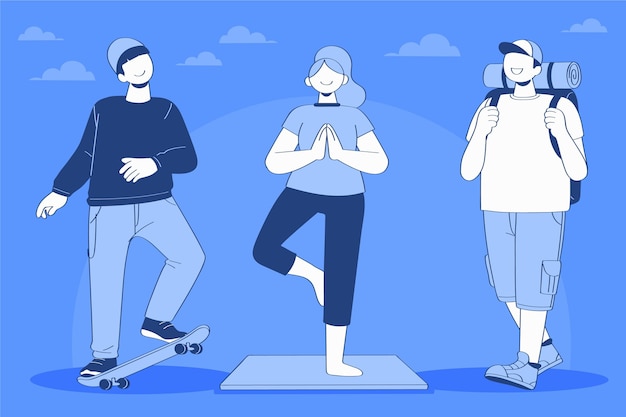 Free Vector flat people doing outdoor activities