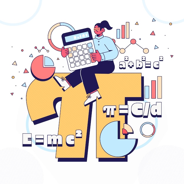 Free Vector flat pi number illustration