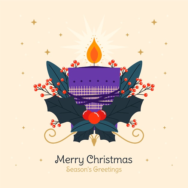 Free Vector flat purple candles illustration