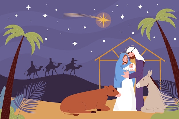 Free Vector flat reyes magos background