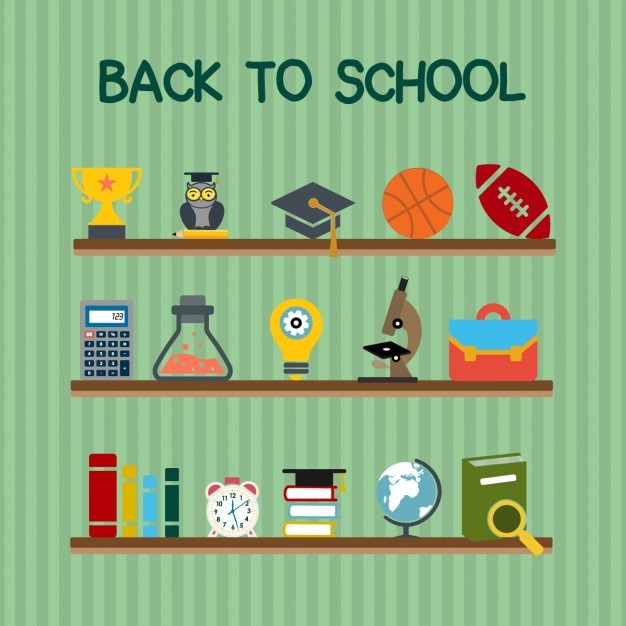 Free Vector flat school icons set