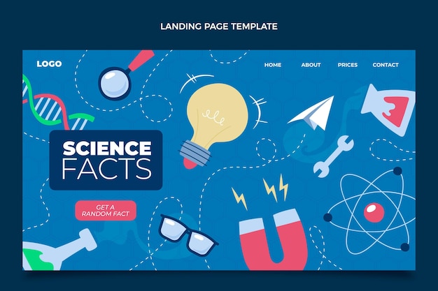 Free Vector flat science landing page
