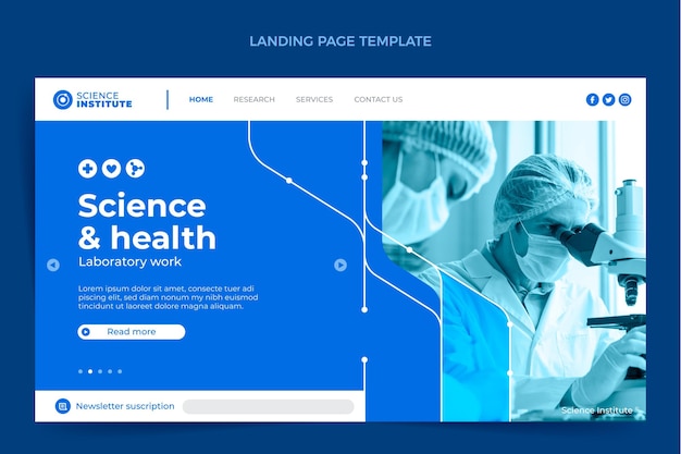 Free Vector flat science landing page