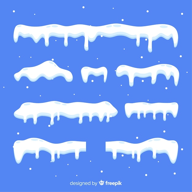Free Vector flat snow cap set