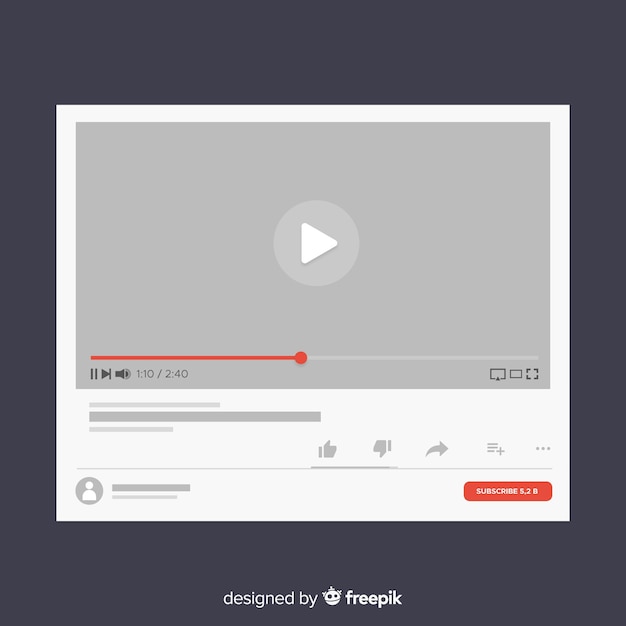 Free Vector flat social media multimedia player template