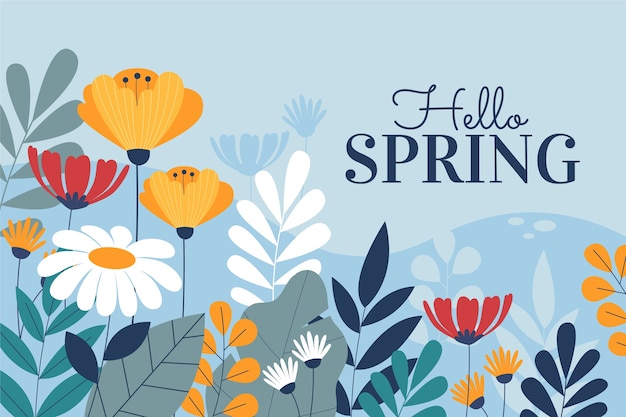 Free Vector flat spring background