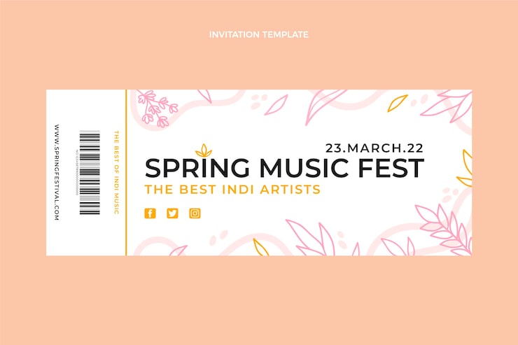 Free Vector flat spring invitation template