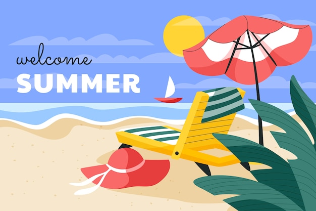 Free Vector flat summer background