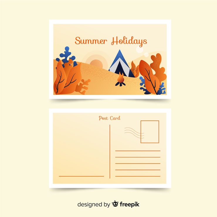 Free Vector flat summer holiday postcard