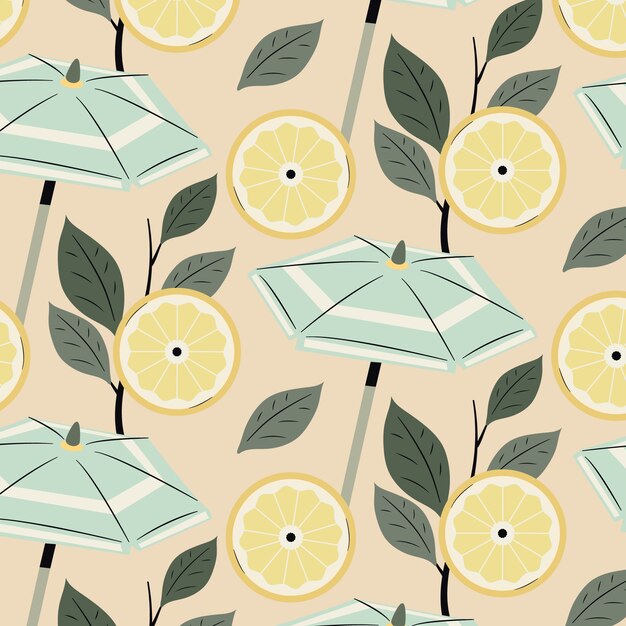 Free Vector flat summer season pastel pattern design