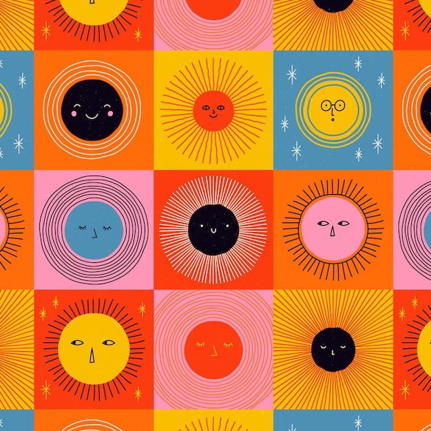 Free Vector flat sun pattern