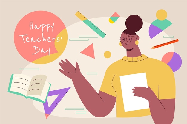 Free Vector flat teachers' day background