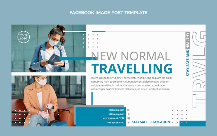 Free Vector flat travel facebook post template