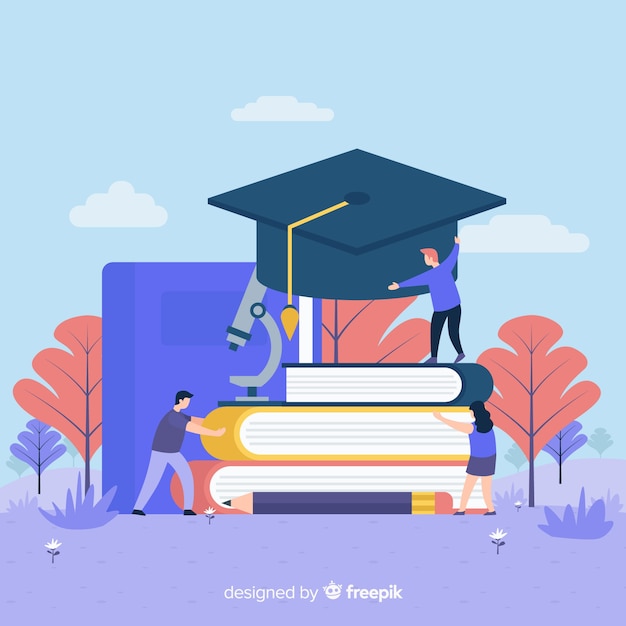 Free Vector flat university concept with education elements