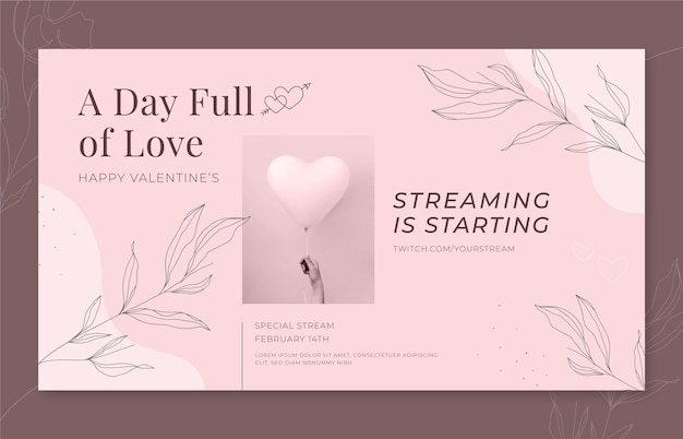Free Vector flat valentine's day twitch background