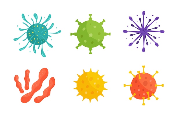 Free Vector flat virus collection