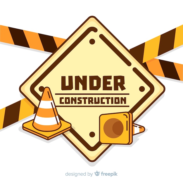 Free Vector flat warning construction sign background