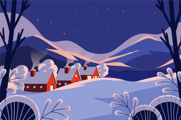 Free Vector flat winter season celebration background