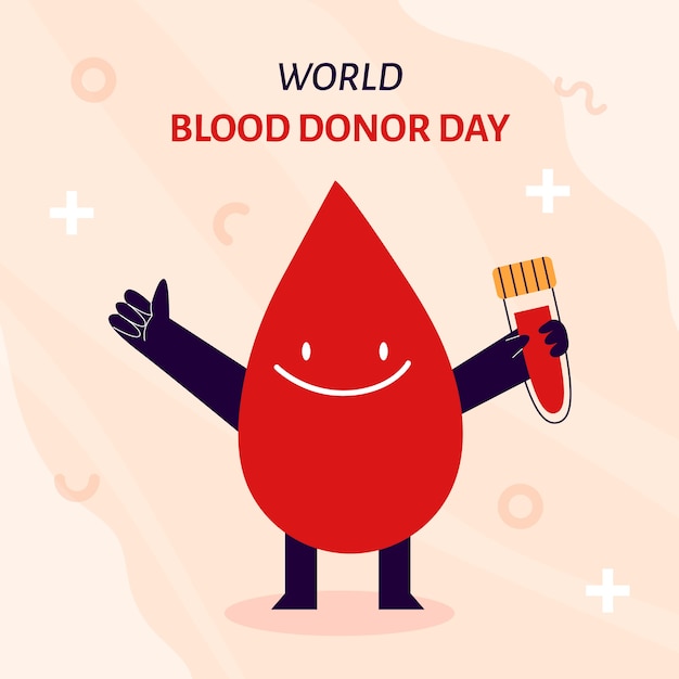 Free Vector flat world blood donor day illustration