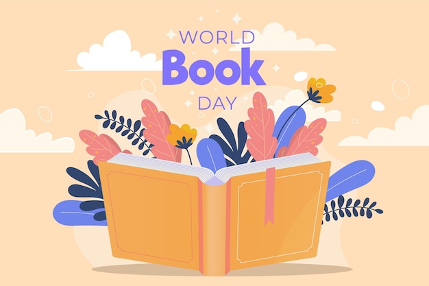 Free Vector flat world book day illustration