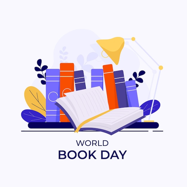 Free Vector flat world book day illustration
