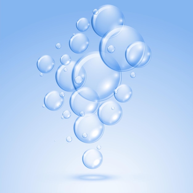 Free Vector floating shiny water bubbles illustration,