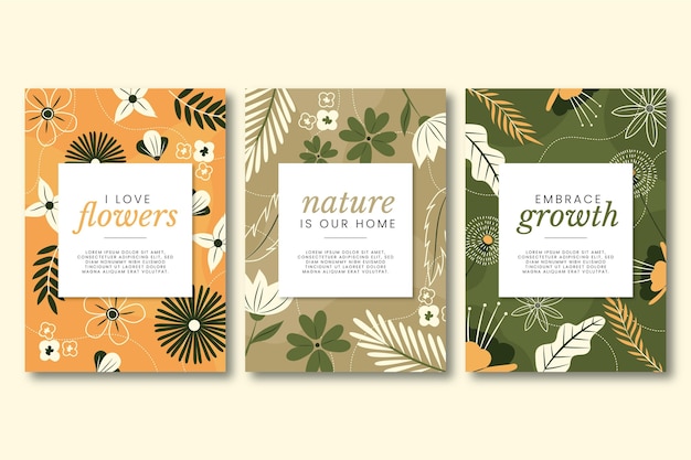 Free Vector floral cards collection