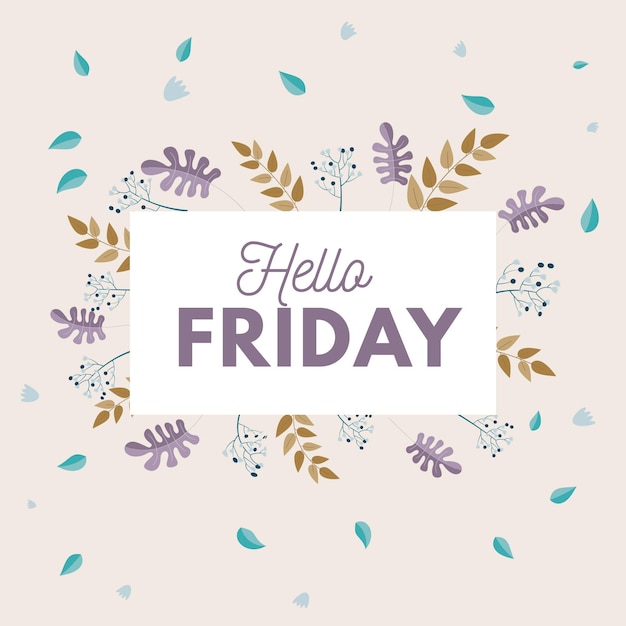 Free Vector floral hello friday background