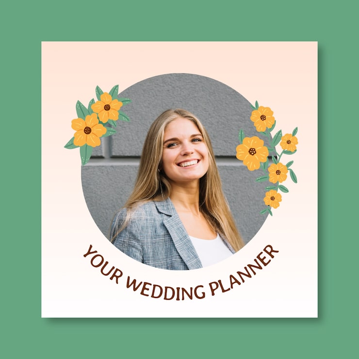 Free Vector floral linkedin wedding planner profile picture