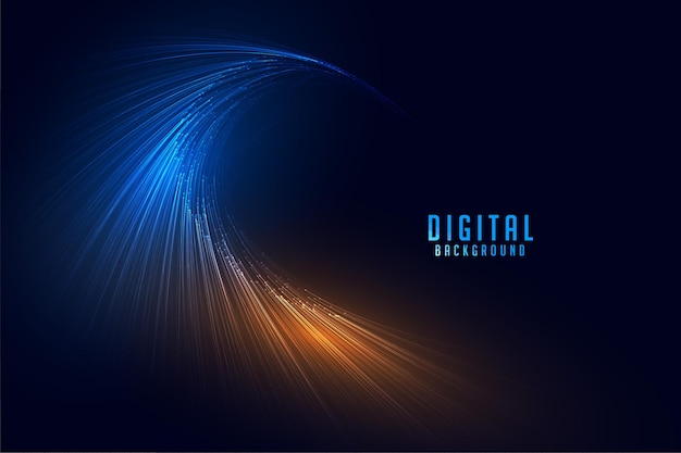 Free Vector flowing digital particle lines technology background