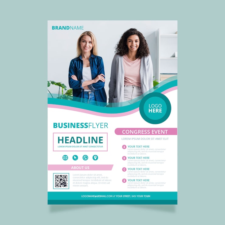 Free Vector flyer with business women