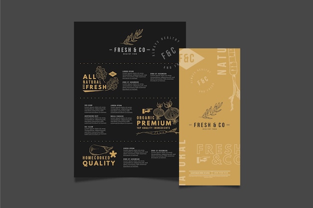 Free Vector fresh and go restaurant menu template