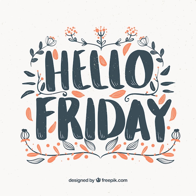 Free Vector friday vintage floral lettering